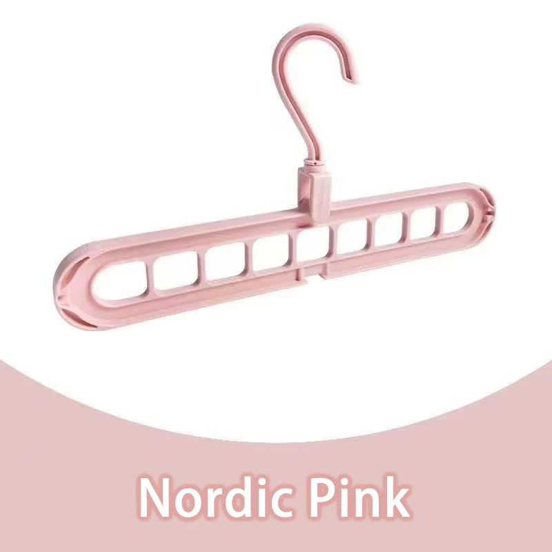 3pcs, Plastic 9-Hole Foldable Hangers, Heavy Duty Space Saving Clothes Organizer Hangers, For Room, Closet, Wardrobe, Home & Dor