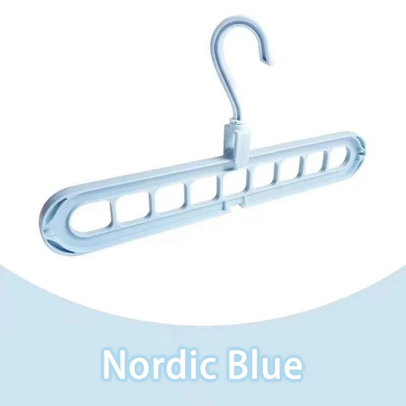 3pcs, Plastic 9-Hole Foldable Hangers, Heavy Duty Space Saving Clothes Organizer Hangers, For Room, Closet, Wardrobe, Home & Dor