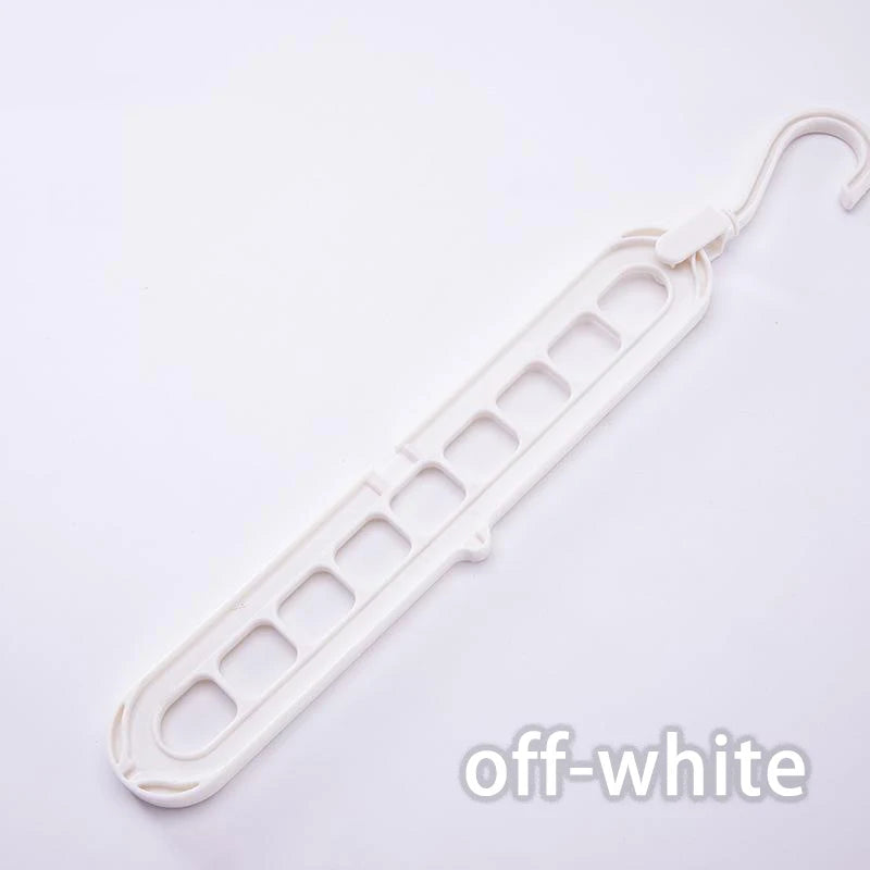 3pcs, Plastic 9-Hole Foldable Hangers, Heavy Duty Space Saving Clothes Organizer Hangers, For Room, Closet, Wardrobe, Home & Dor